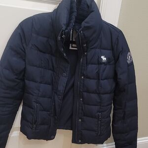 XS Womens Abercrombie & Fitch Navy Puffer Jacket